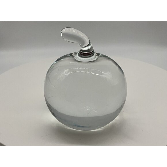 Baccarat for CARTIER Crystal Apple w/Stem PAPERWEIGHT Vtg Crystal Collectible - Picture 7 of 16